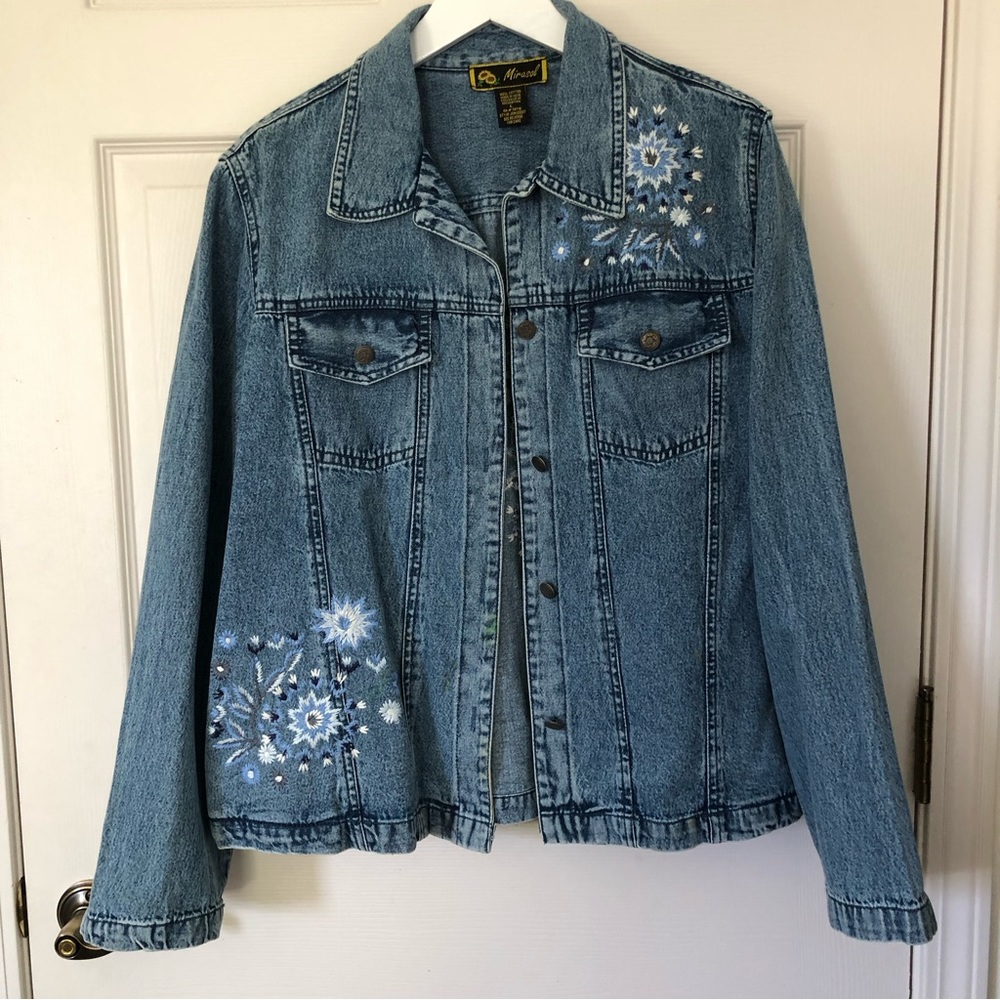 Vintage Mirasol Embroidered Jean Jacket